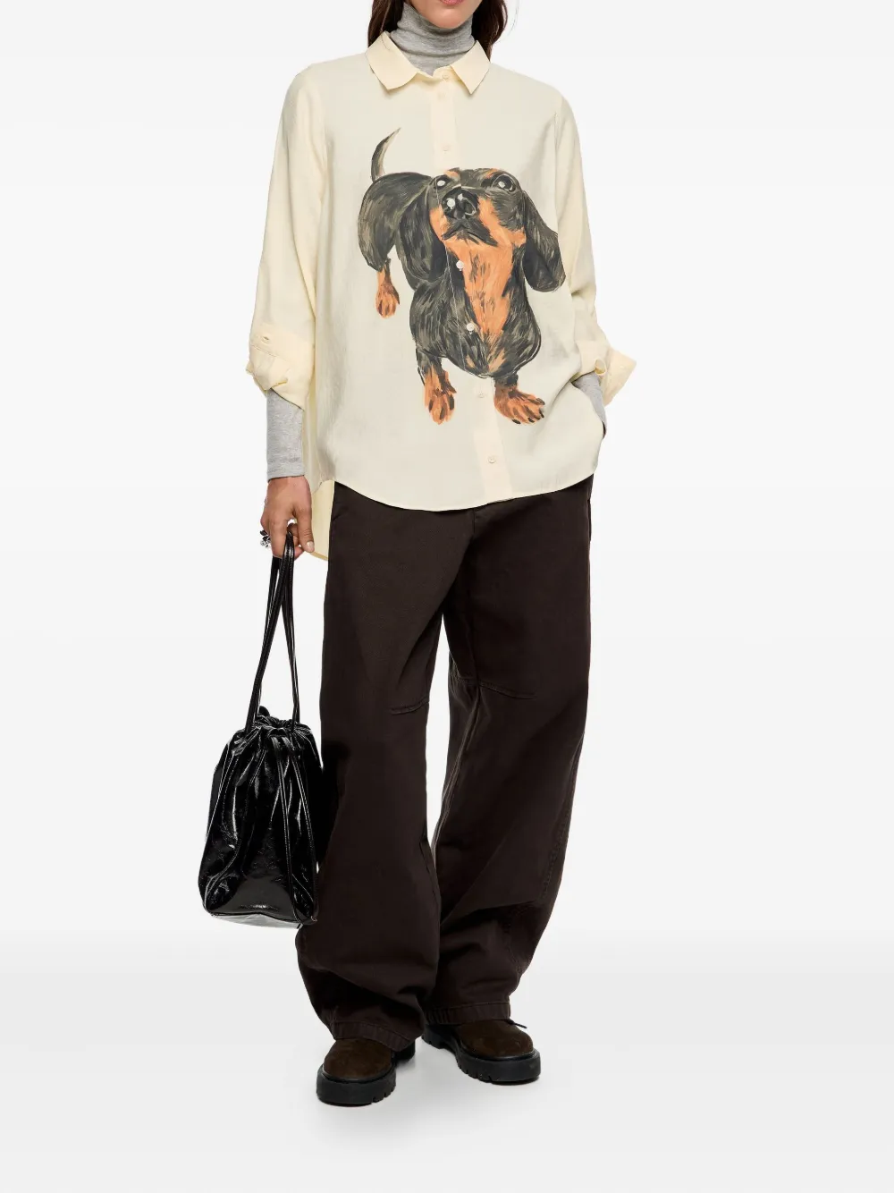 Bimba y Lola Blouse met print - Beige