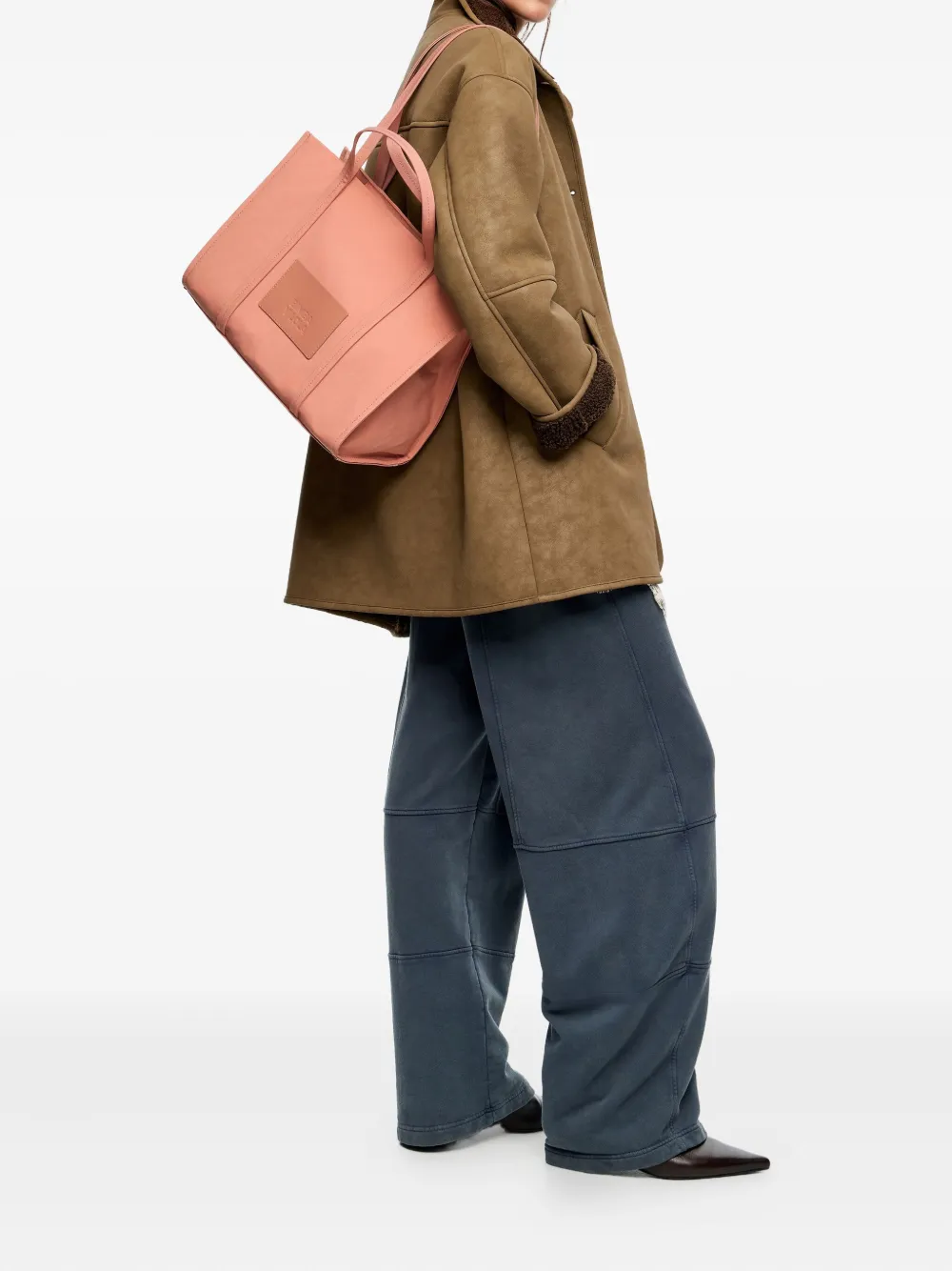 Bimba y Lola Grote shopper met logopatch - Roze