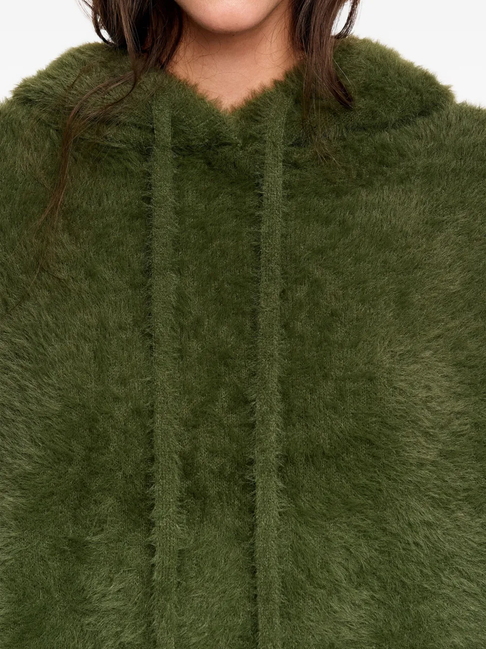 Bimba Y Lola Fur-texture Hoodie In Green