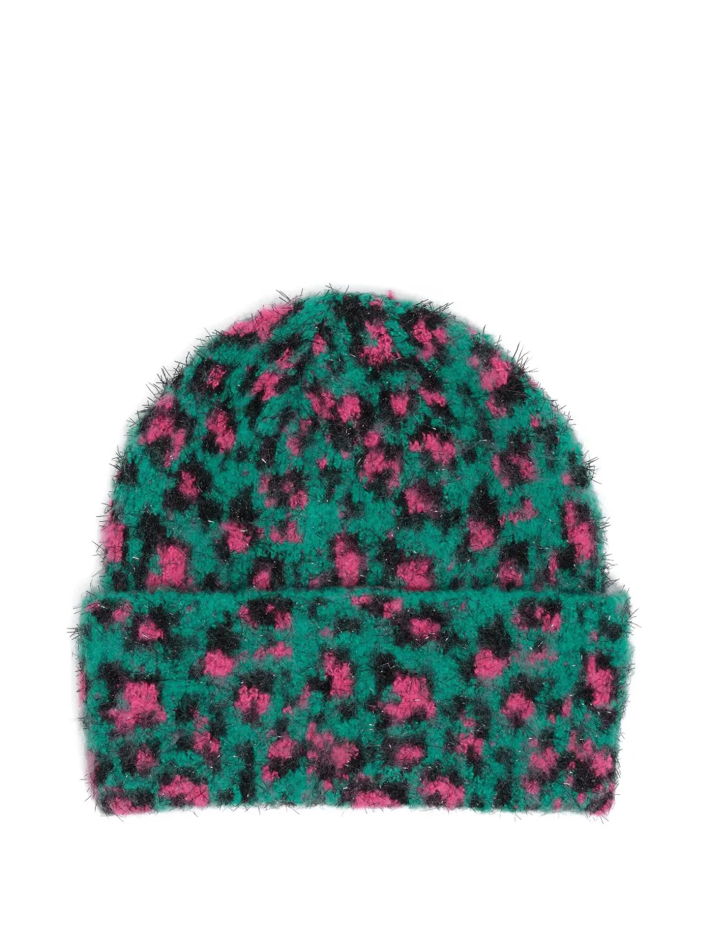 Bimba y Lola leopard-print beanie hat | Green | Image 1