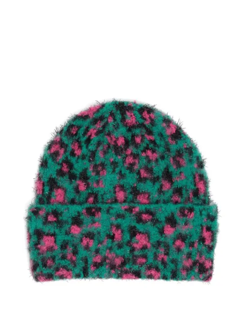 Bimba y Lola leopard-print beanie hat