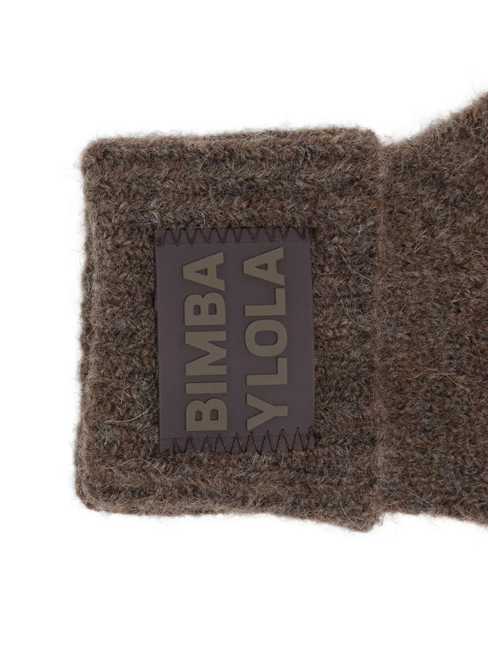 Bimba Y Lola Logo-patch Tie Gloves In Brown