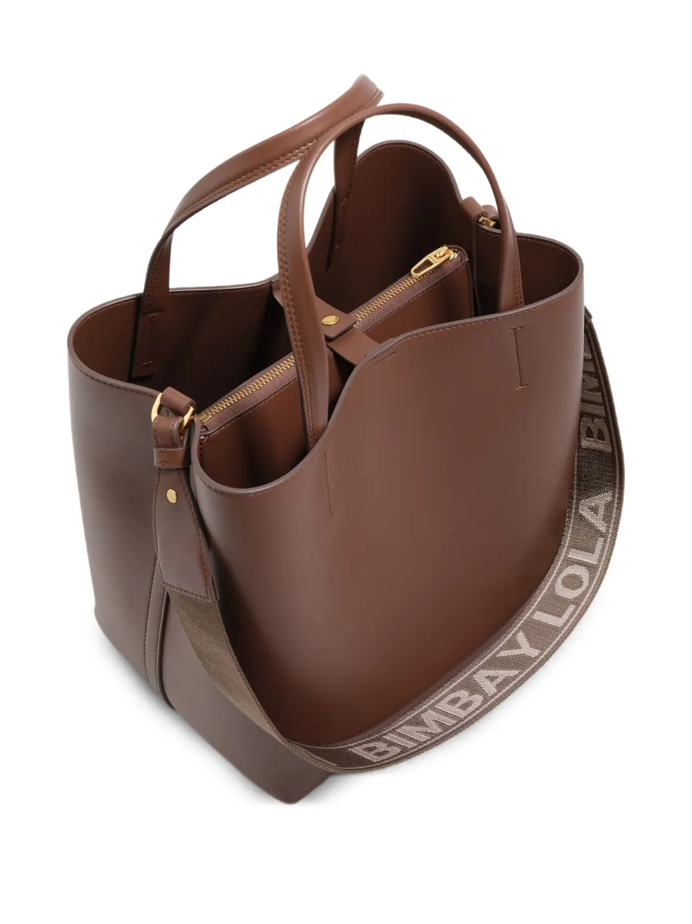 Bimba Y Lola Logo Strap Tote Bag In Brown