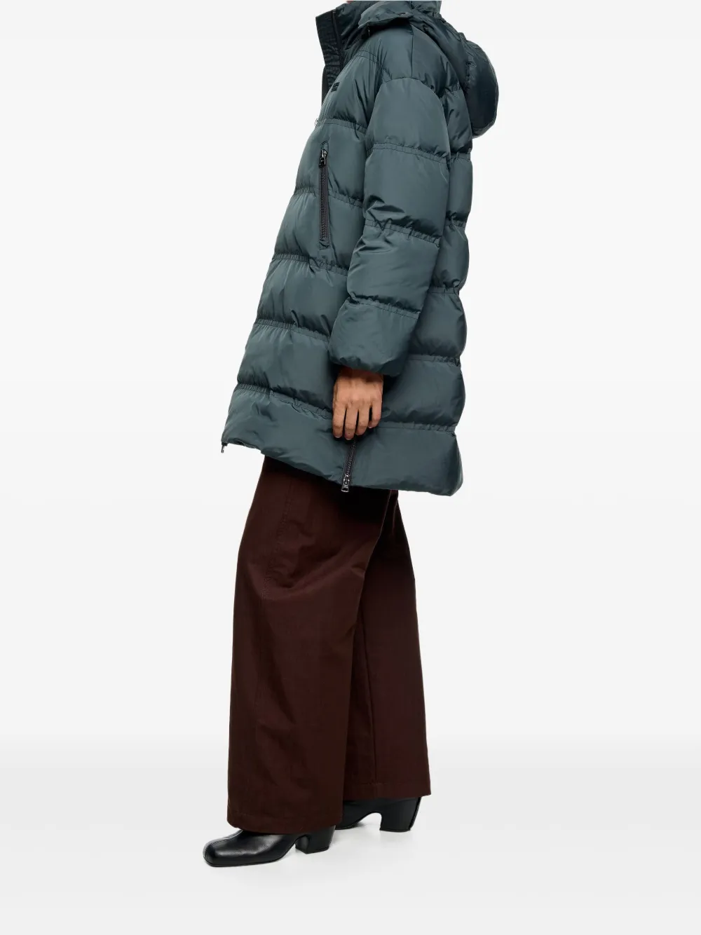 Bimba Y Lola Detachable-hoodie Zip Jacket In Green