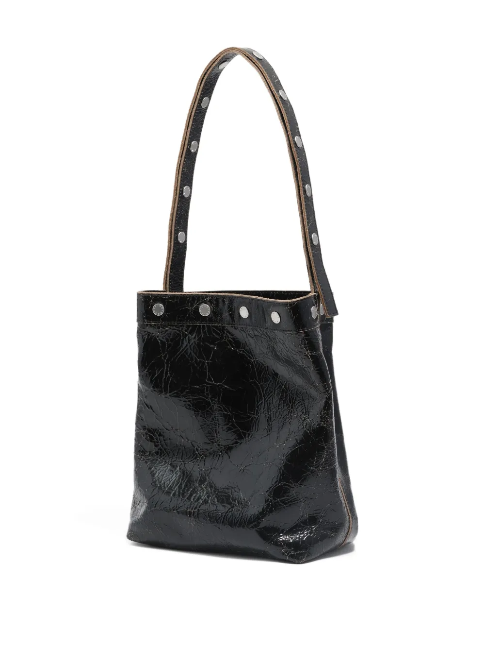 Bimba Y Lola Carlino Studded Leather Shoulder Bag In Black