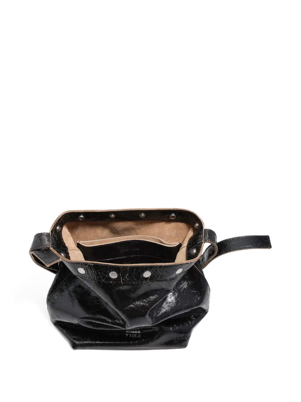 Bimba Y Lola Carlino Studded Leather Shoulder Bag In Black