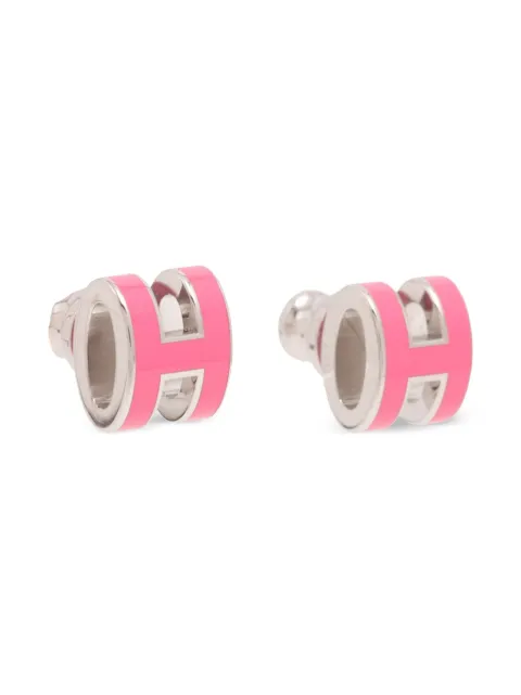 Hermès Pre-Owned 2010-2025 Lacquered Palladium Plated Mini Pop H Stud Earrings costume earrings