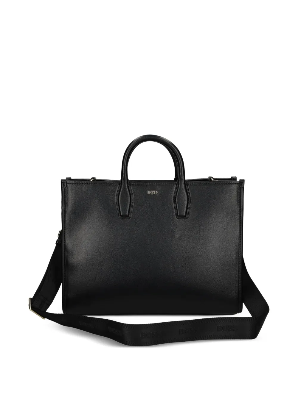 BOSS removable-strap logo-plaque tote bag - Zwart