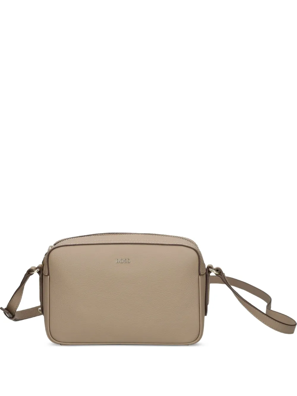 BOSS grained-leather logo-plaque cross body bag - Toni neutri