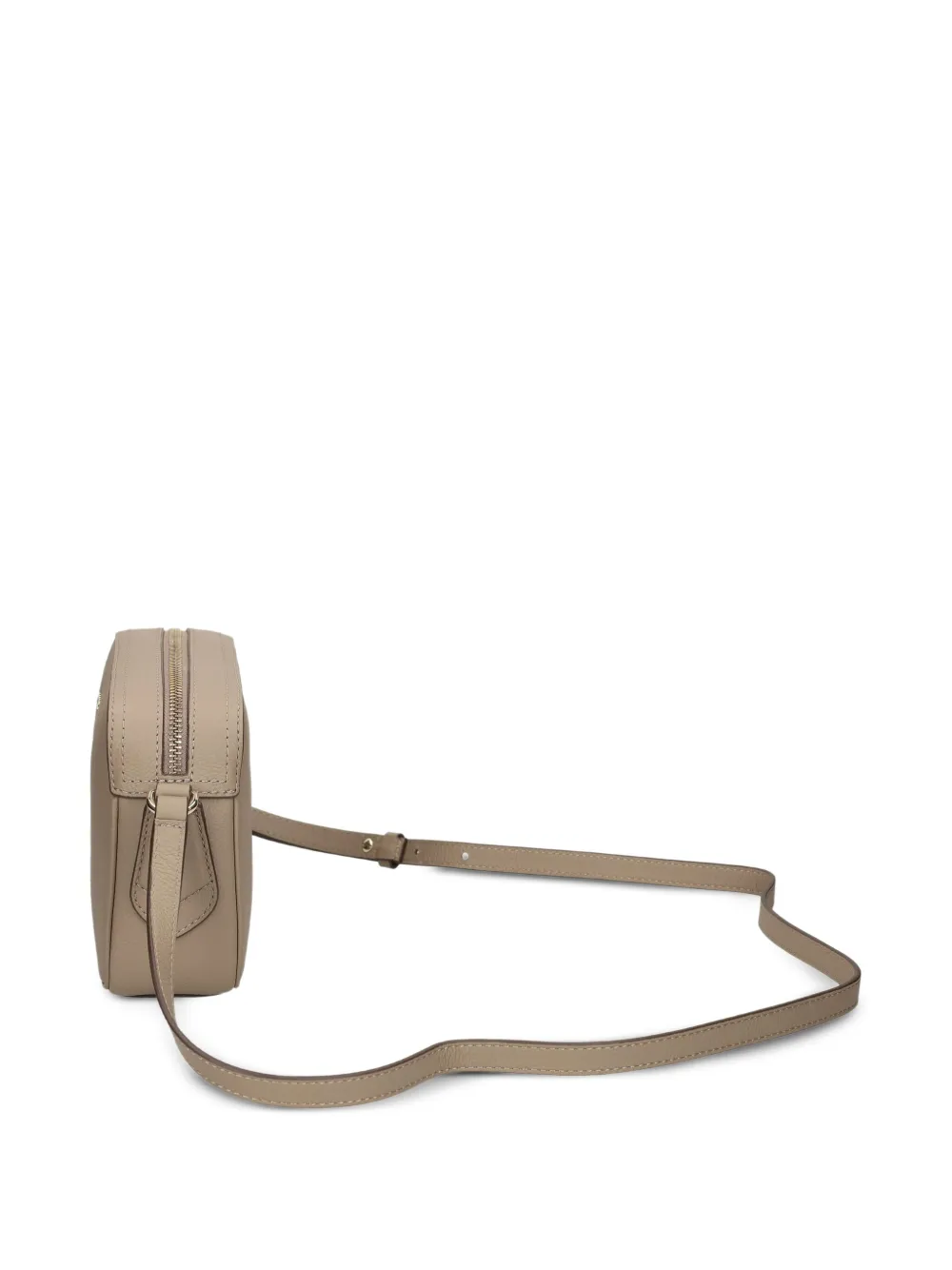 BOSS Crossbodytas van bewerkt leer met logoplakkaat Beige