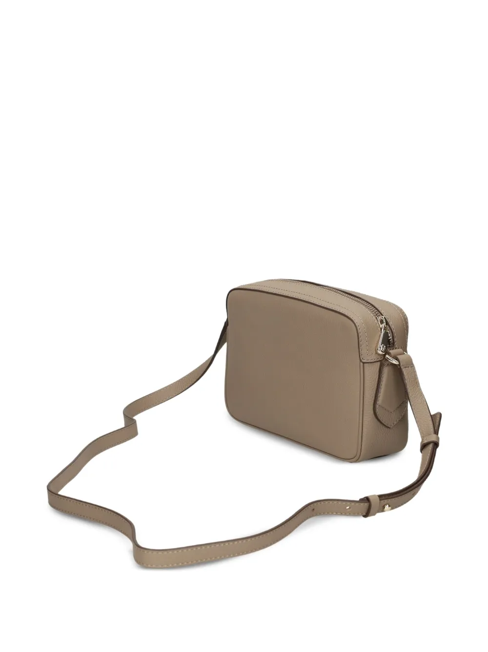 BOSS Crossbodytas van bewerkt leer met logoplakkaat Beige