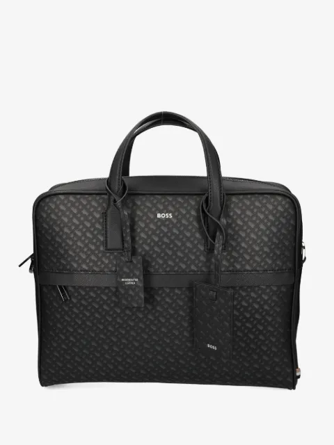 BOSS monogram document case with foil-embossed logo