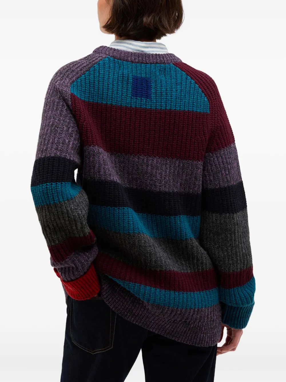 Paul Smith Gestreepte trui met ronde hals Paars