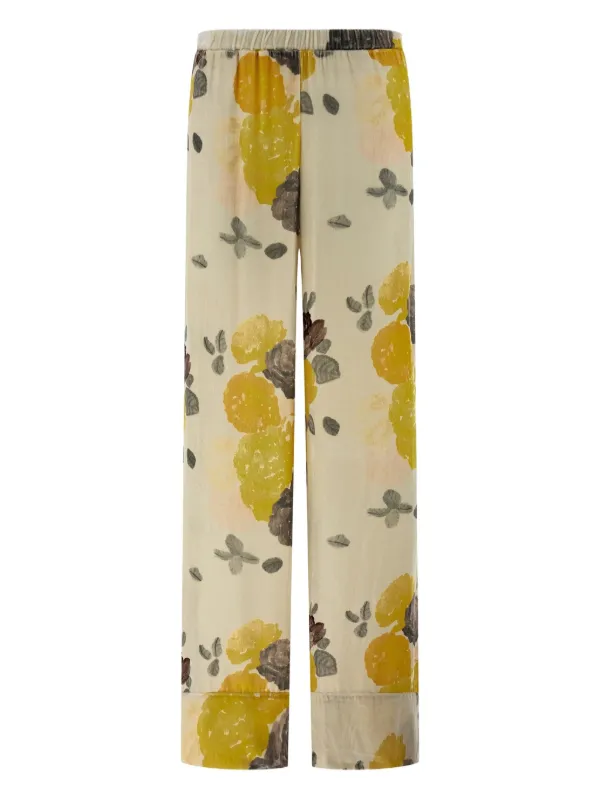 Bernadette Louis Print Elasticated Trousers in Neutrals