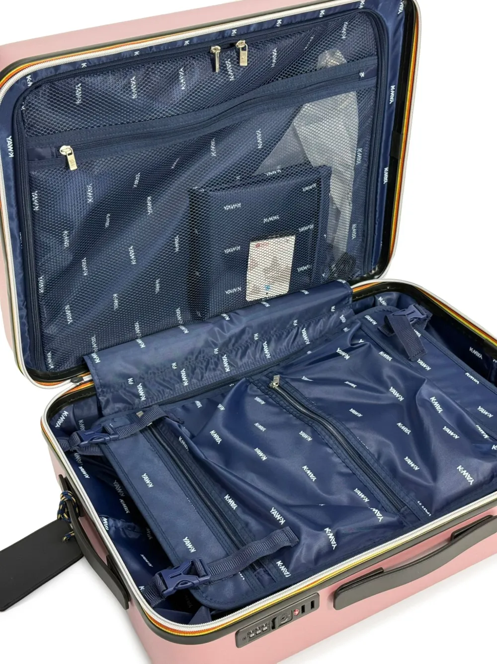 K-Way Rolkoffer met logo-reliëf Roze