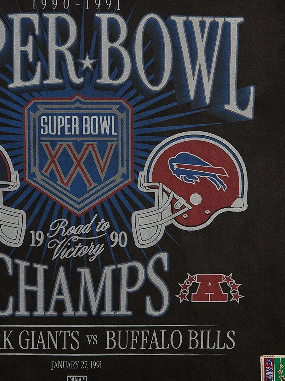 KITH NFL Super Bowl Vintage Bishop T-shirt - Zwart