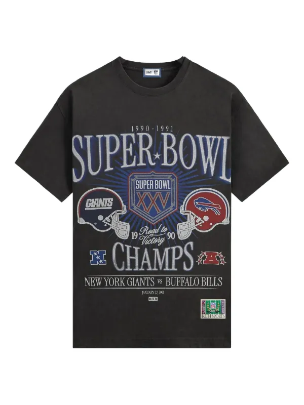 KITH NFL Super Bowl Vintage Bishop T-shirt Black FARFETCH IN
