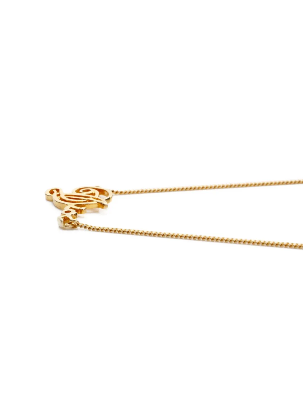 Pre-owned Dior 1970-1990s Logo-pendant Necklace In Gold