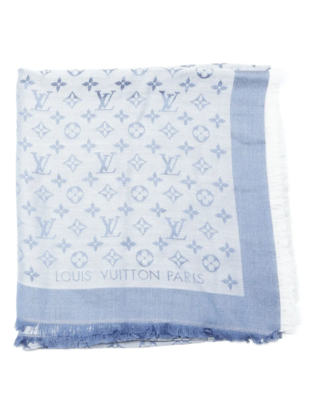 Louis Vuitton Pre-Owned bufanda con monograma y flecos 2020-2025 | azul | Image 1