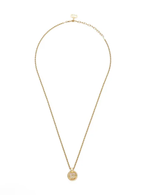 Christian Dior Pre-Owned Collana a catena con pendente logo 1970-1990
