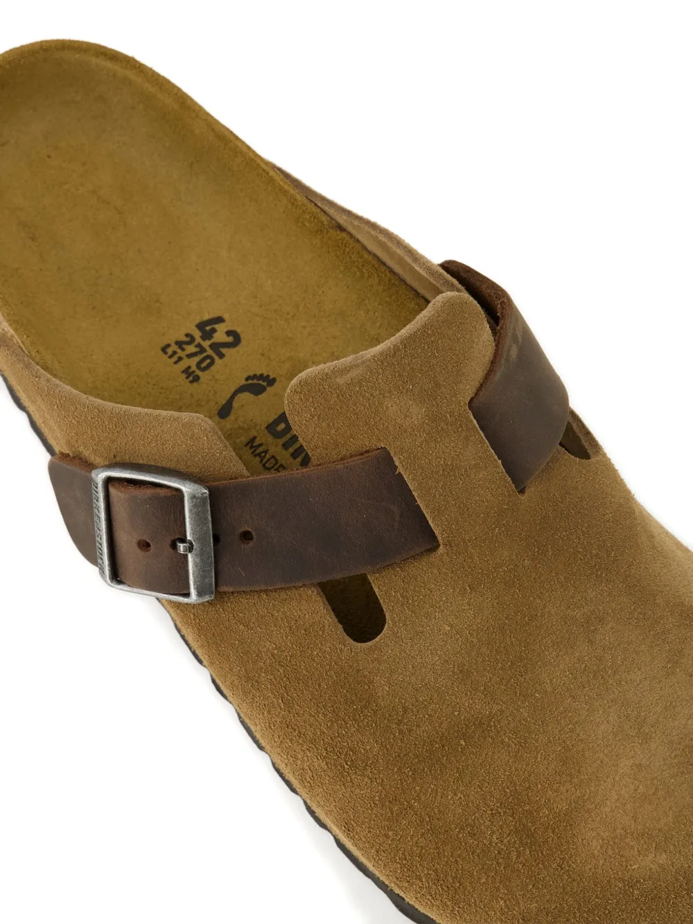 Birkenstock Boston muiltjes met gesp Bruin