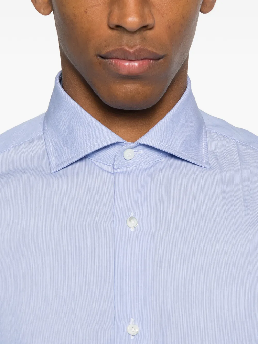 Truzzi Striped Cotton Shirt In Blue