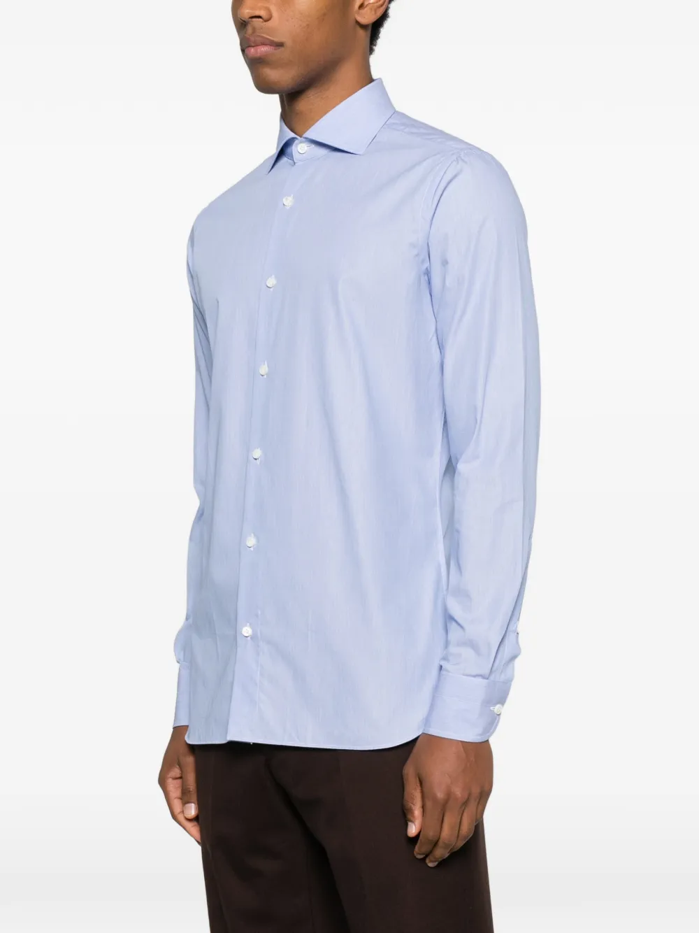 Truzzi Striped Cotton Shirt In Blue