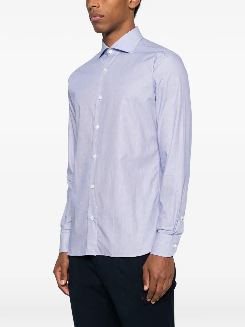 Truzzi Striped-pattern Shirt In Blue