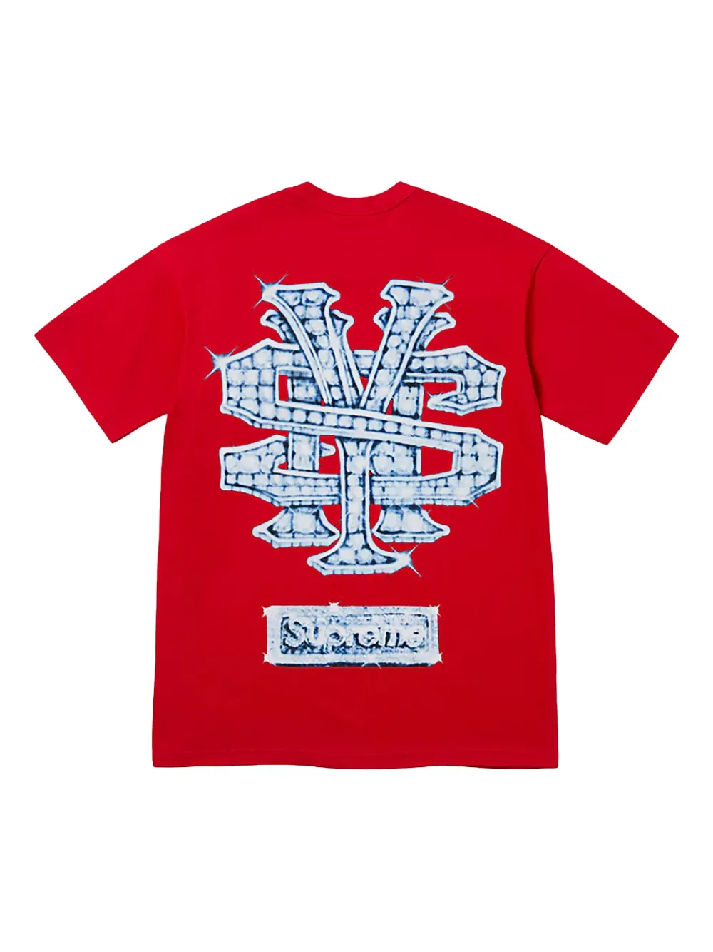 Supreme Snowman Graphic T-shirt In Red