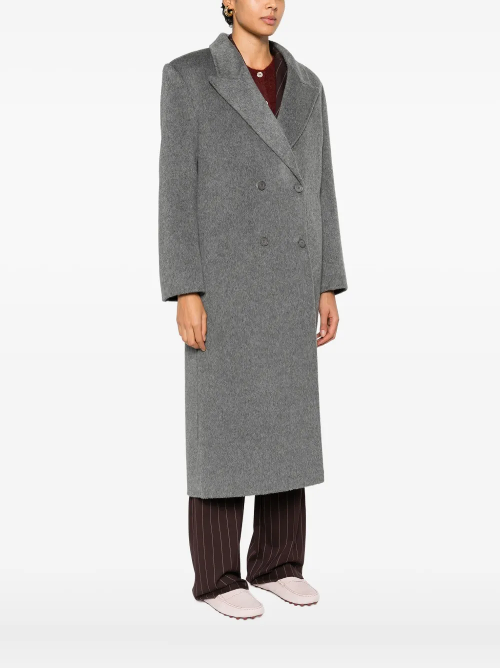 Isabelle Blanche Jas met dubbele rij knopen Grijs