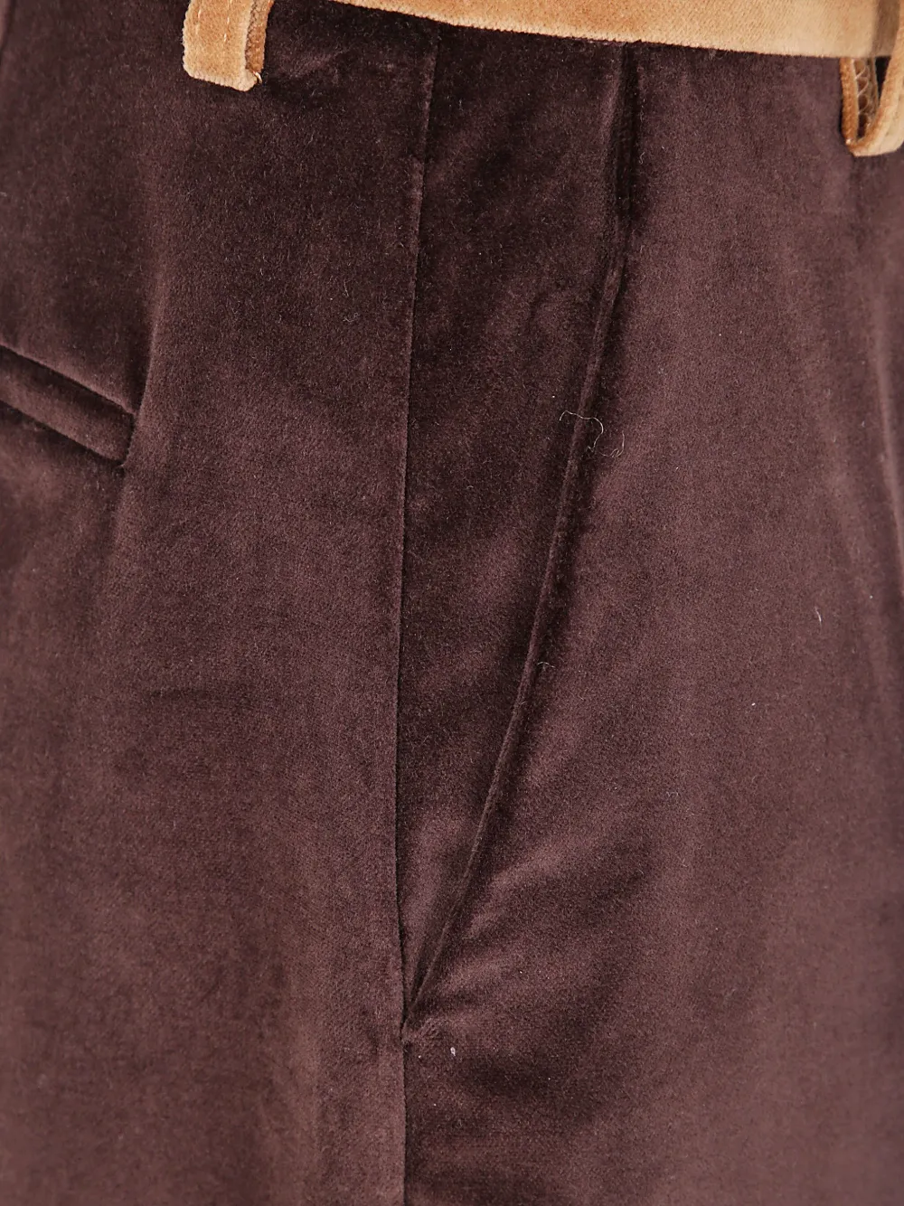 Marni Broek met contrasterende zak Bruin