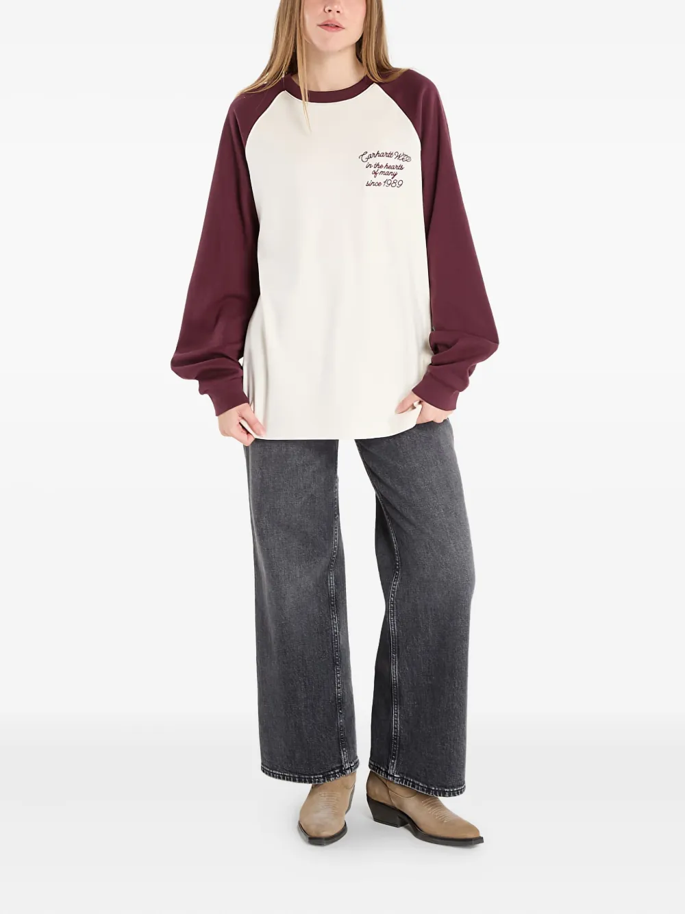 Carhartt Long Sleeve Alston T-shirt In Burgundy