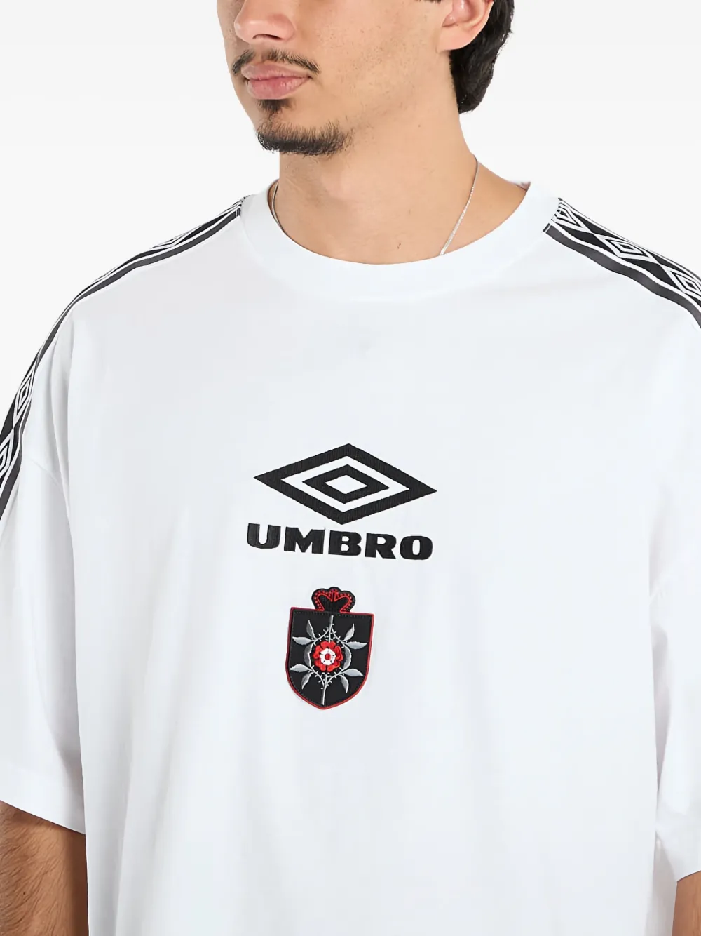 UMBRO T-shirt met logo-tape Wit