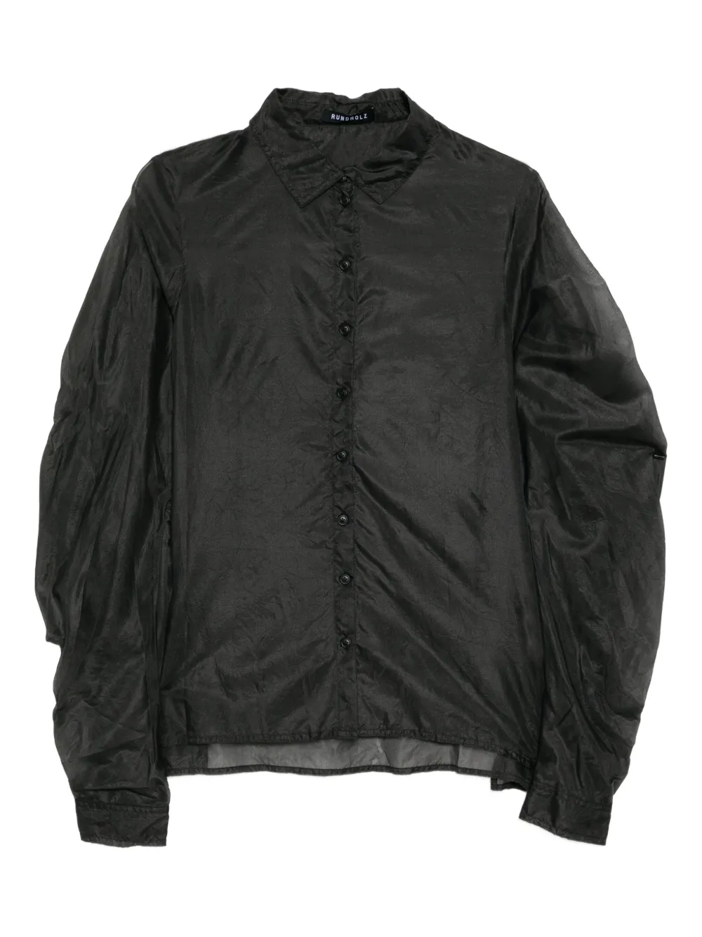 Rundholz See-through Asymmetric Shirt In Black