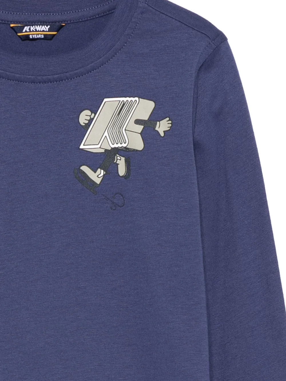 K-way Ice-skate Long-sleeve T-shirt In Blue