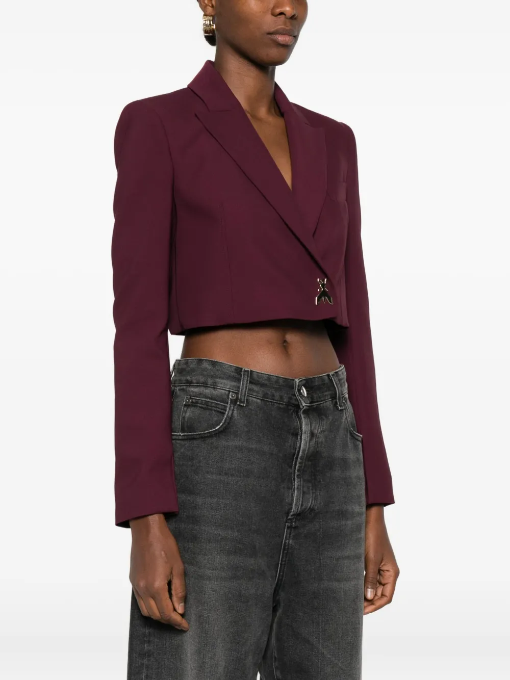 Patrizia Pepe Blazer met logo applicatie Paars