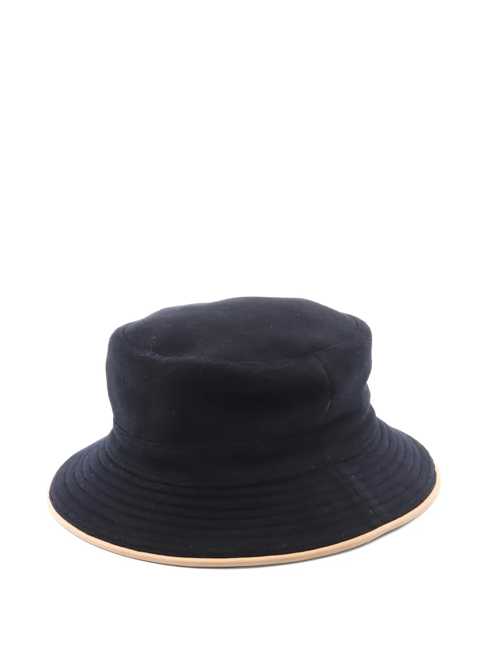 Pre-owned Hermes 2000s Cashmere Leather Bucket Hat In Blue