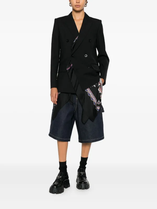 Sacai ペイズリーダブルジャケット | ブラック | FARFETCH JP