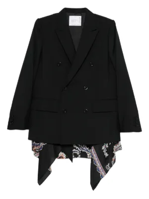 Sacai ダブルジャケット | ブラック | FARFETCH JP