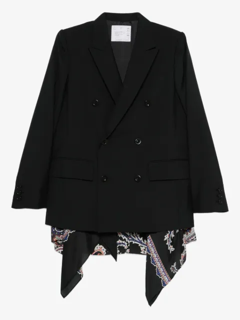 sacai double-breasted paisley blazer