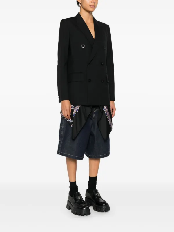 Sacai ペイズリーダブルジャケット | ブラック | FARFETCH JP