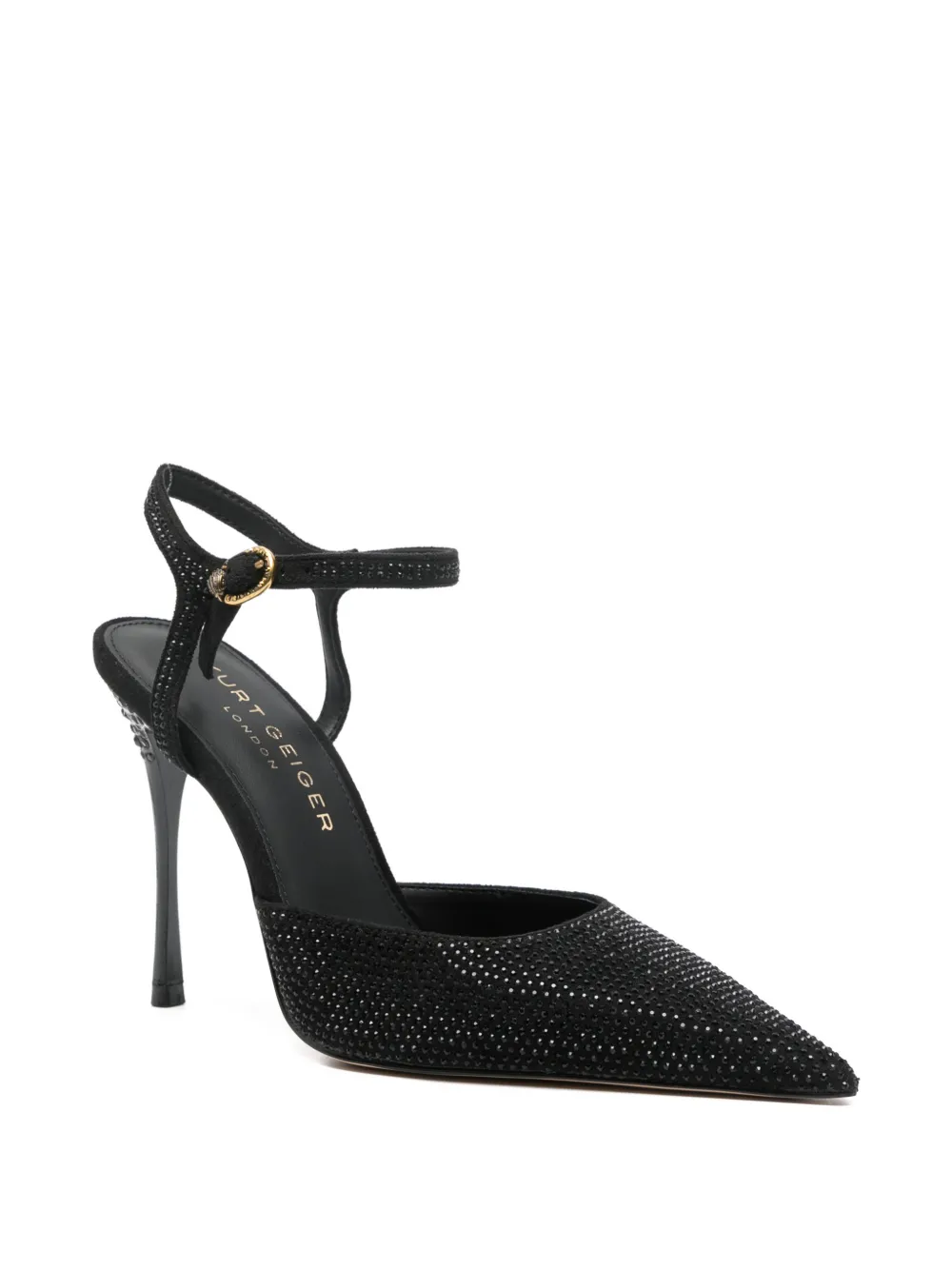 Kurt Geiger 110mm Mayfair Ankle-strap Pointed Pumps In Black