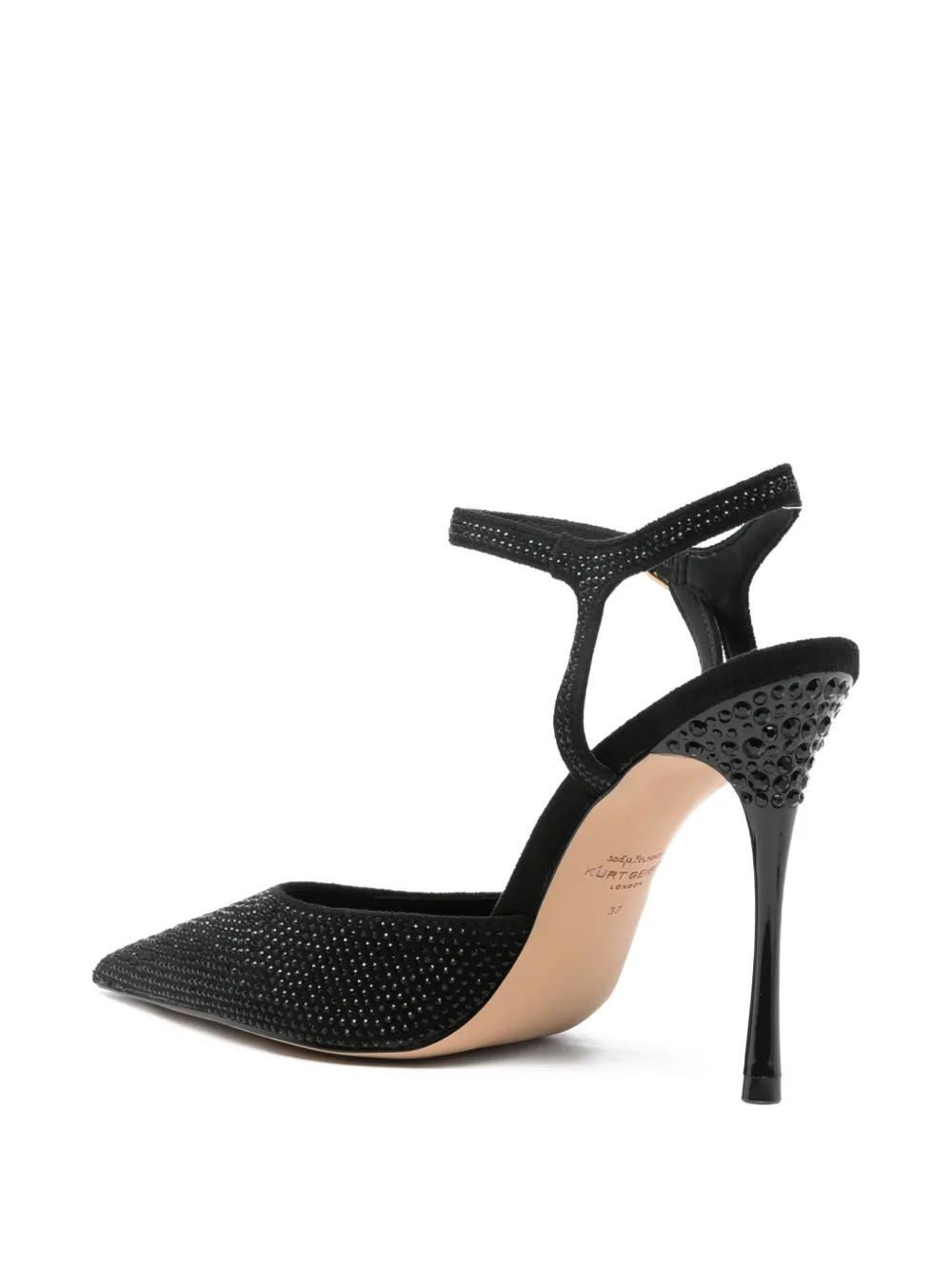 Kurt Geiger 110mm Mayfair Ankle-strap Pointed Pumps In Black