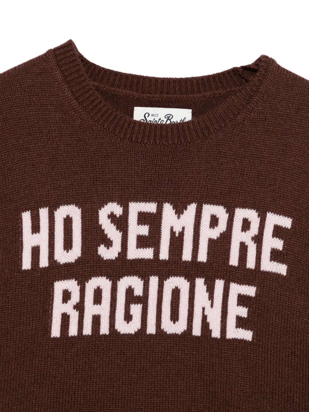 MC2 Saint Barth Kids Trui met ronde hals Bruin
