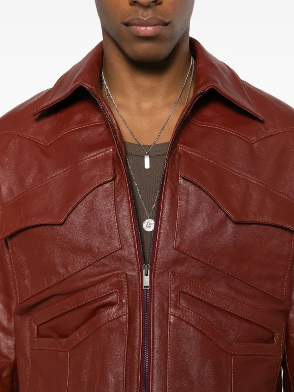 Second/Layer Leota レザージャケット | レッド | FARFETCH JP