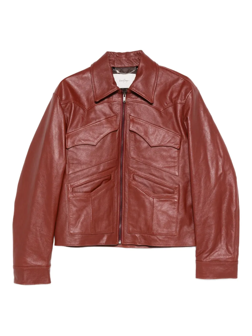 Second/Layer Leota leather jacket | Red | Image 1