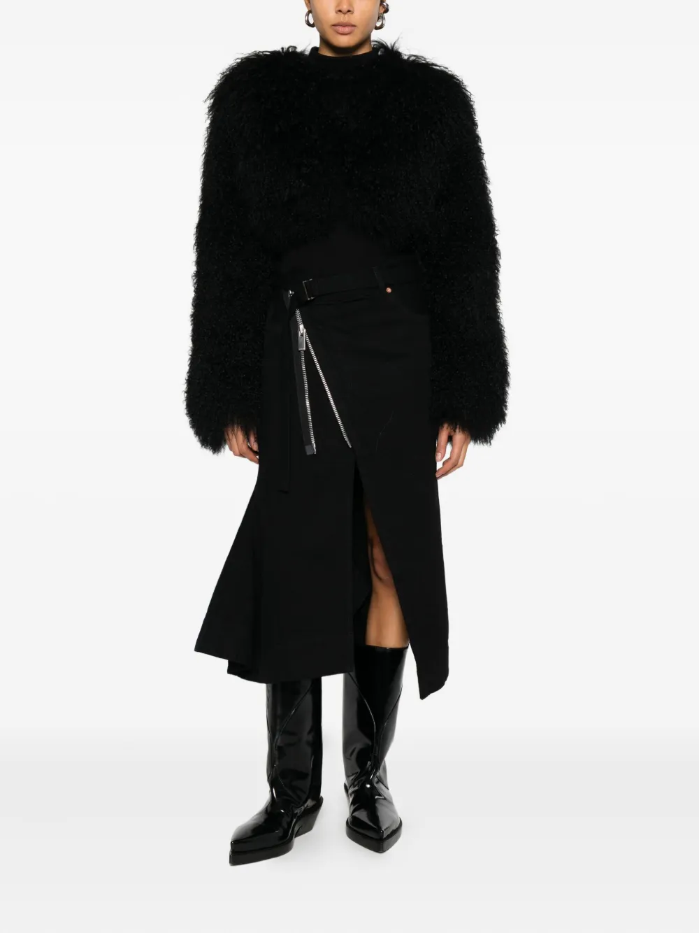 Sacai Rok met rits - Zwart