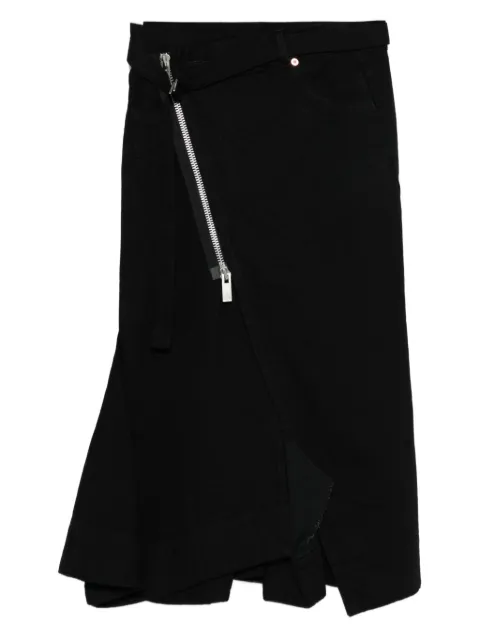 sacai zip-detail skirt