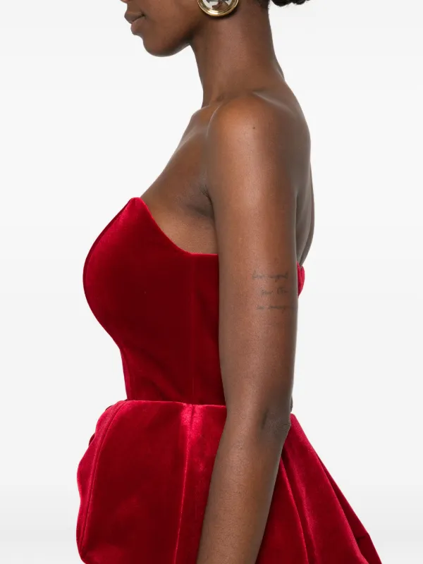 red peplum maxi dress Ophelia Peplum Satin Maxi Dress / Red | MESHKI