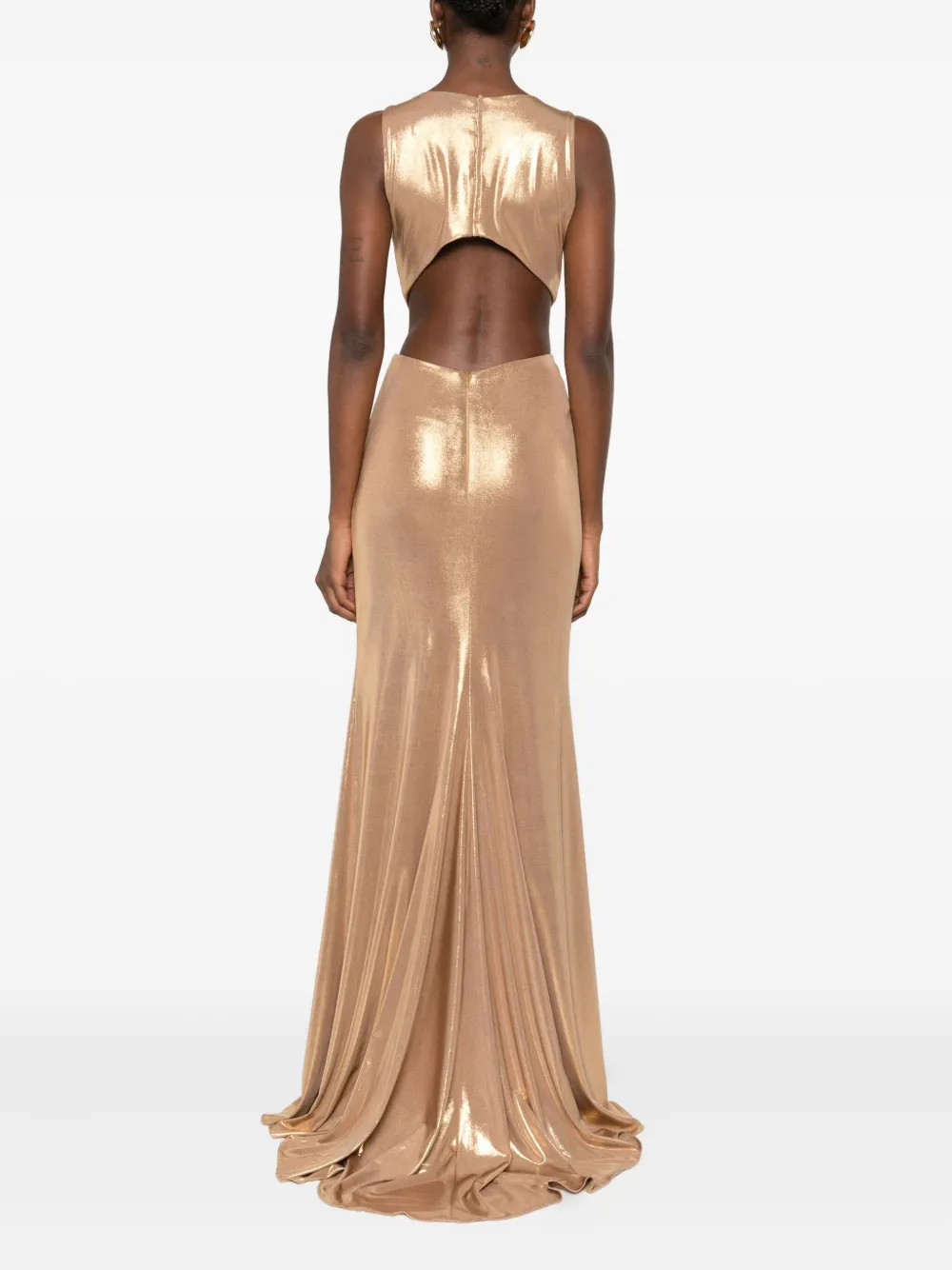 CRISTALLINI Seraphina maxi-jurk met uitgesneden details Goud